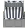 Silla playa Strandkorb con dosel ratán PE y madera azul blanco de vidaXL, Tumbonas - Ref: Foro24-318651, Precio: 268,51 €, De...