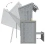 Silla playa Strandkorb con dosel ratán PE y madera azul blanco de vidaXL, Tumbonas - Ref: Foro24-318651, Precio: 268,51 €, De...