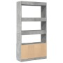 Aparador alto madera de ingeniería gris hormigón 92x33x180 cm en Librerías y estanterías | Comprar online en Foru.es