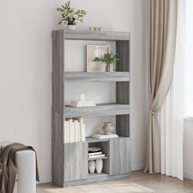 Aparador alto madera de ingeniería gris Sonoma 92x33x180 cm en Librerías y estanterías | Comprar online en Foru.es