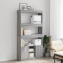 Aparador alto madera de ingeniería gris Sonoma 92x33x180 cm en Librerías y estanterías | Comprar online en Foru.es