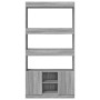 Aparador alto madera de ingeniería gris Sonoma 92x33x180 cm en Librerías y estanterías | Comprar online en Foru.es