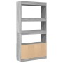 Aparador alto madera de ingeniería gris Sonoma 92x33x180 cm en Librerías y estanterías | Comprar online en Foru.es