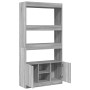 Aparador alto madera de ingeniería gris Sonoma 92x33x180 cm en Librerías y estanterías | Comprar online en Foru.es