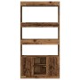 Aparador alto madera ingeniería madera envejecida 92x33x180 cm en Librerías y estanterías | Comprar online en Foru.es