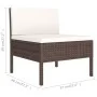 Set muebles de jardín 8 pzas y cojines ratán sintético marrón de vidaXL, Conjuntos de jardín - Ref: Foro24-3094327, Precio: 5...