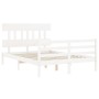 Estructura de cama con cabecero madera maciza blanco 120x200 cm de vidaXL, Camas y somieres - Ref: Foro24-3195152, Precio: 12...