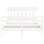 Estructura de cama con cabecero madera maciza blanco 120x200 cm de vidaXL, Camas y somieres - Ref: Foro24-3195152, Precio: 12...