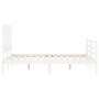 Estructura de cama con cabecero madera maciza blanco 120x200 cm de vidaXL, Camas y somieres - Ref: Foro24-3195152, Precio: 12...