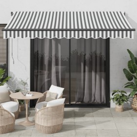 Toldo retráctil automático luz LED antracita blanco 350x250 cm en Toldos | Comprar online en Foru.es