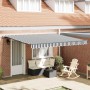 Toldo retráctil manual gris antracita y blanco 400x300 cm en Toldos | Comprar online en Foru.es