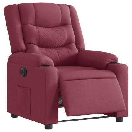 Sillón reclinable eléctrico tela rojo tinto en Sillones | Comprar online en Foru.es