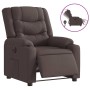 Sillón reclinable eléctrico tela marrón oscuro en Sillones | Comprar online en Foru.es
