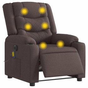 Sillón reclinable de masaje eléctrico tela marrón oscuro en Sillones | Comprar online en Foru.es