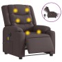 Sillón reclinable de masaje eléctrico tela marrón oscuro en Sillones | Comprar online en Foru.es
