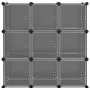 Estantería de cubos con 9 compartimentos y puertas PP negro de vidaXL, Zapateros y organizadores de calzado - Ref: Foro24-340...