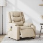 Sillón reclinable de masaje eléctrico tela color crema en Sillones | Comprar online en Foru.es