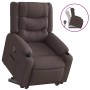 Sillón reclinable elevable tela marrón oscuro en Sillones | Comprar online en Foru.es
