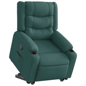 Sillón reclinable elevable tela verde oscuro en Sillones | Comprar online en Foru.es