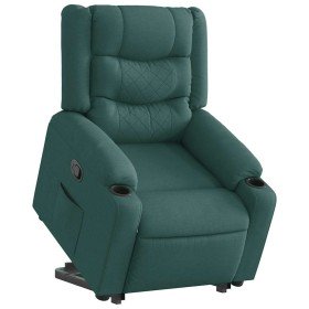 Sillón reclinable elevable tela verde oscuro en Sillones | Comprar online en Foru.es
