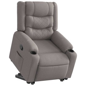 Sillón reclinable elevable tela gris taupe en Sillones | Comprar online en Foru.es