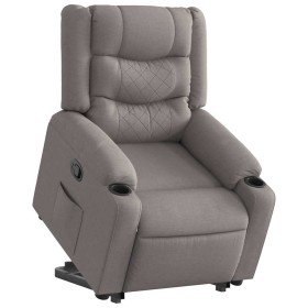 Sillón reclinable elevable tela gris taupe en Sillones | Comprar online en Foru.es