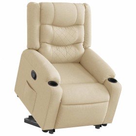 Sillón reclinable elevable de tela color crema en Sillones | Comprar online en Foru.es