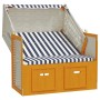 Silla playa Strandkorb dosel ratán sintético madera blanco azul de vidaXL, Tumbonas - Ref: Foro24-318655, Precio: 264,87 €, D...