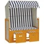Beach chair Strandkorb canopy synthetic rattan wood white blue by vidaXL, Loungers - Ref: Foro24-318655, Price: 206,16 €, Dis...
