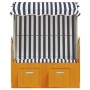 Silla playa Strandkorb dosel ratán sintético madera blanco azul de vidaXL, Tumbonas - Ref: Foro24-318655, Precio: 264,87 €, D...