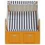 Silla playa Strandkorb dosel ratán sintético madera blanco azul de vidaXL, Tumbonas - Ref: Foro24-318655, Precio: 264,87 €, D...