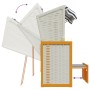 Silla playa Strandkorb dosel ratán sintético madera blanco azul de vidaXL, Tumbonas - Ref: Foro24-318655, Precio: 264,87 €, D...