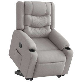 Sillón reclinable elevable de tela gris nube en Sillones | Comprar online en Foru.es