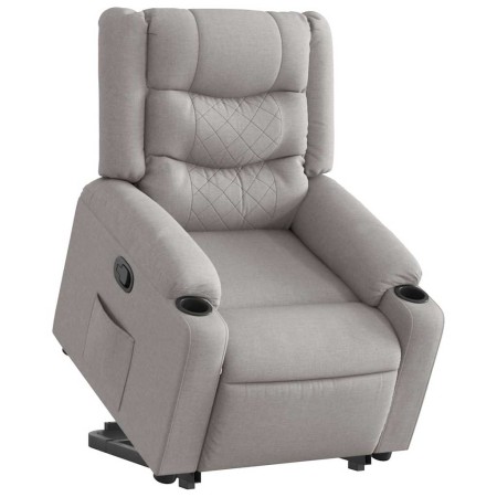 Sillón reclinable elevable de tela gris nube en Sillones | Comprar online en Foru.es