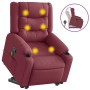 Sillón reclinable de masaje elevable tela rojo tinto en Sillones | Comprar online en Foru.es