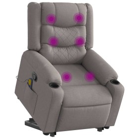 Sillón reclinable de masaje elevable tela gris taupé en Sillones | Comprar online en Foru.es