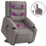 Sillón reclinable de masaje elevable tela gris taupé en Sillones | Comprar online en Foru.es