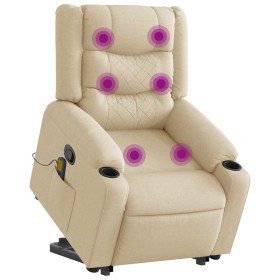 Silla de masaje reclinable de pie de tela color crema en Sillones | Comprar online en Foru.es