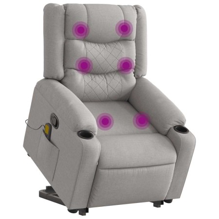 Sillón de masaje reclinable de pie de tela gris nube en Sillones | Comprar online en Foru.es