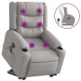 Sillón de masaje reclinable de pie de tela gris nube en Sillones | Comprar online en Foru.es