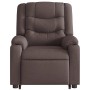 Sillón eléctrico reclinable elevable de tela marrón oscuro en Sillones | Comprar online en Foru.es