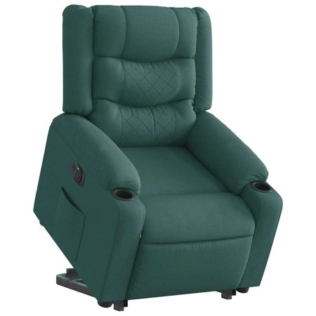 Sillón eléctrico reclinable elevable de tela verde oscuro en Sillones | Comprar online en Foru.es