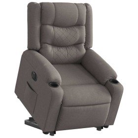Sillón eléctrico reclinable elevable de tela gris taupe en Sillones | Comprar online en Foru.es