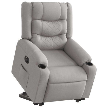 Sillón eléctrico reclinable elevable de tela gris nube en Sillones | Comprar online en Foru.es