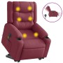 Sillón de masaje eléctrico reclinable elevable tela rojo tinto en Sillones | Comprar online en Foru.es