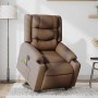 Sillón de masaje eléctrico reclinable elevable tela marrón en Sillones | Comprar online en Foru.es