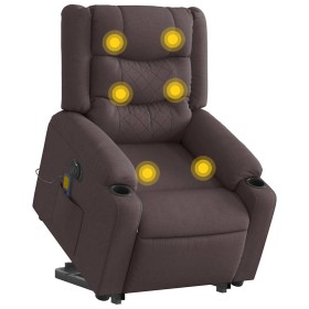 Sillón masaje eléctrico reclinable elevable tela marrón oscuro en Sillones | Comprar online en Foru.es
