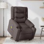 Sillón masaje eléctrico reclinable elevable tela marrón oscuro en Sillones | Comprar online en Foru.es