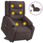 Sillón masaje eléctrico reclinable elevable tela marrón oscuro en Sillones | Comprar online en Foru.es