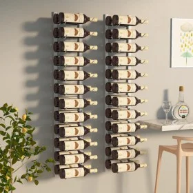 Botellero de pared para 24 botellas 2 unidades hierro blanco de vidaXL, Botelleros - Ref: Foro24-340885, Precio: 90,73 €, Des...